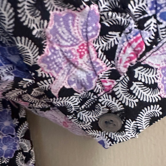 LOFT Blue and Pink Floral Long Sleeve Dress - Picture 4 of 4